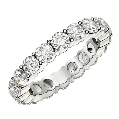 Round Cut Lab Grown Diamond Eternity Ring in 14k White Gold (2 cttw FG/VS2)