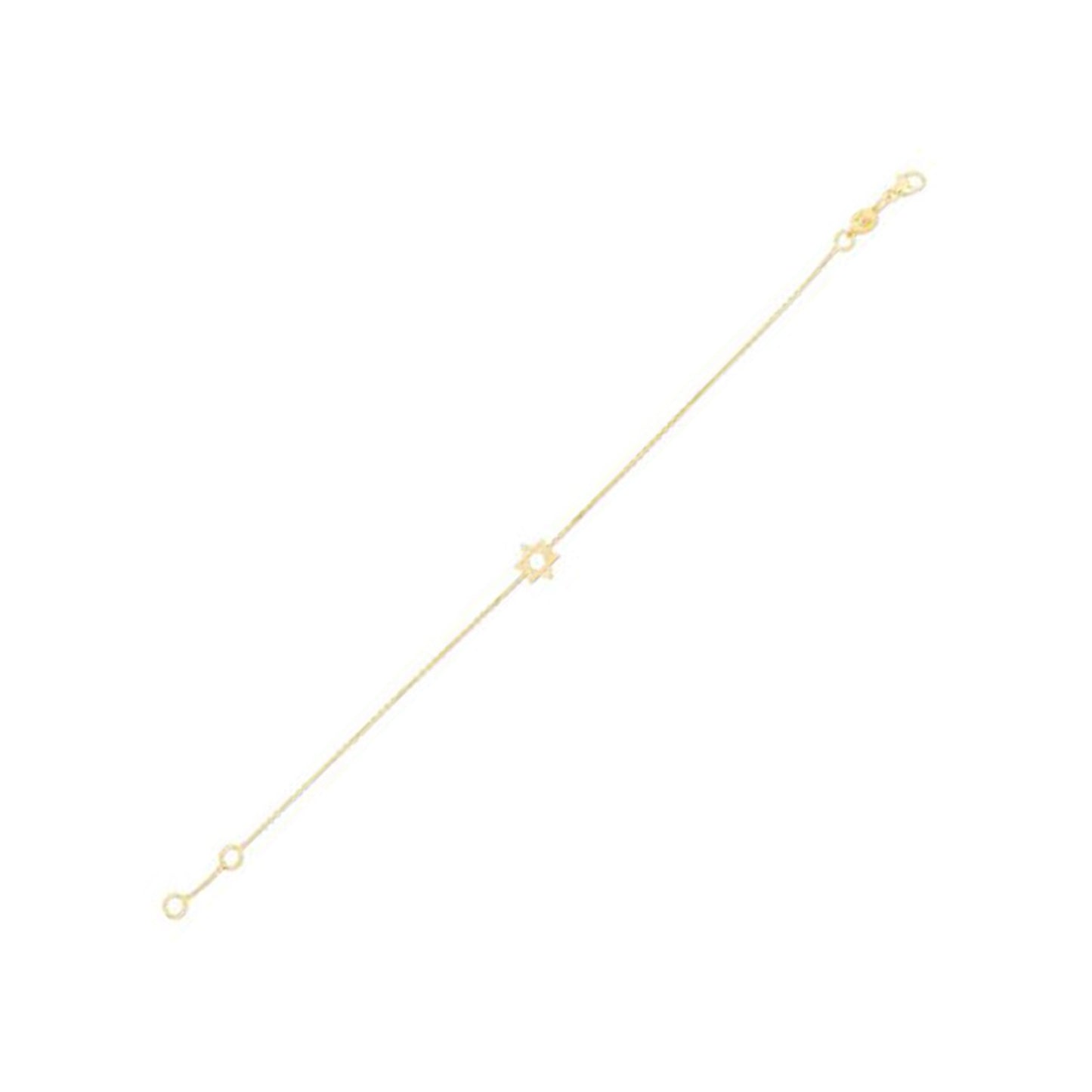 14k Yellow Gold Star of David Bracelet