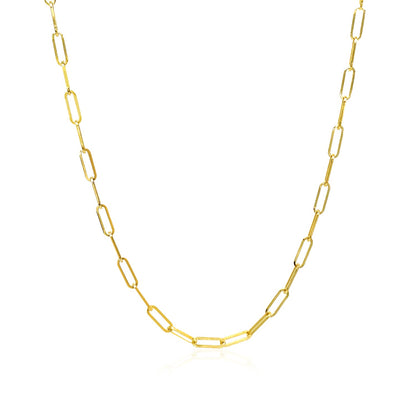 14K Yellow Gold Delicate Paperclip Chain (2.1 mm)