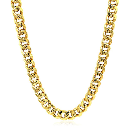 14k Yellow Gold Miami Cuban Semi Solid Chain (5.50 mm)