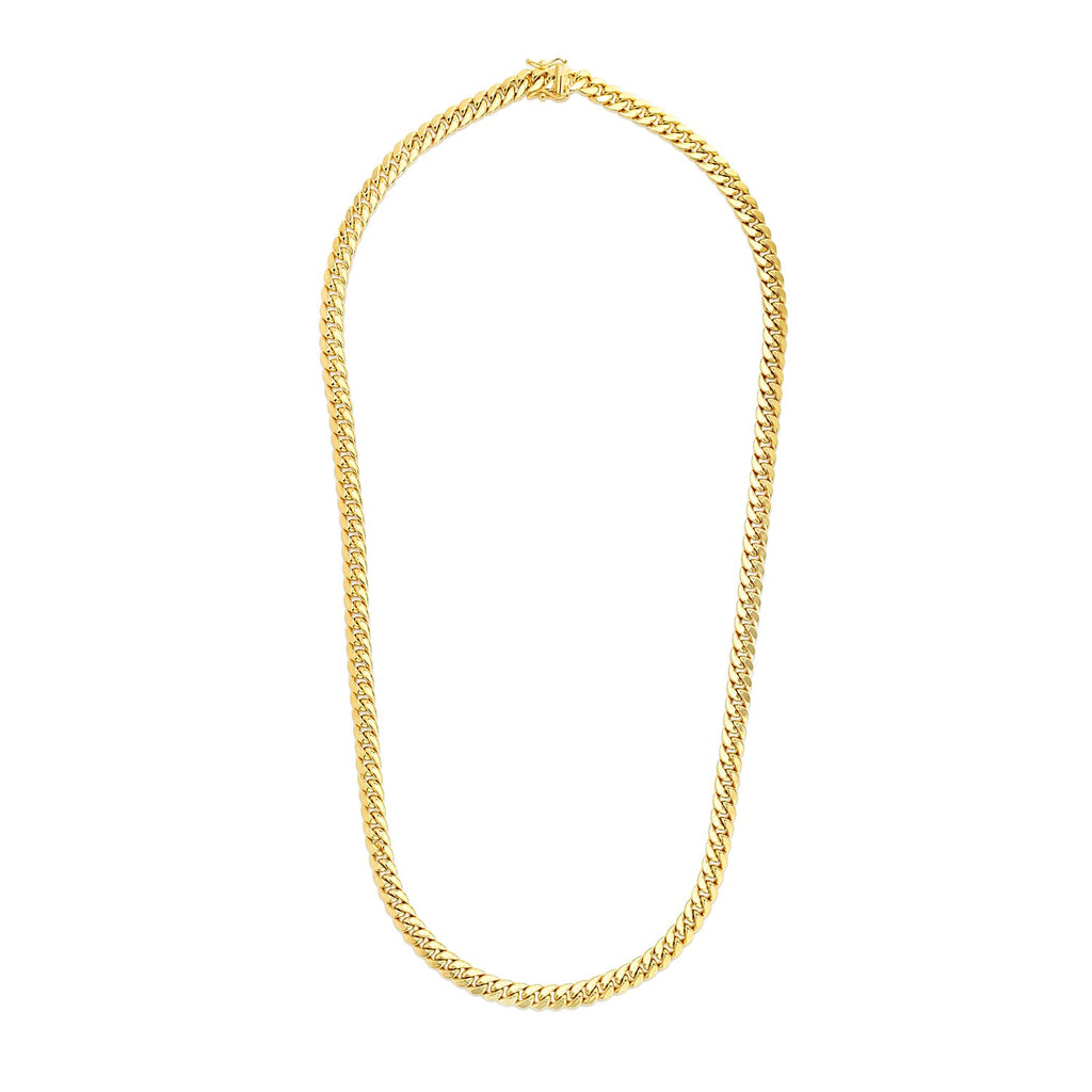 14k Yellow Gold Semi Solid Miami Cuban Chain (6.60 mm)