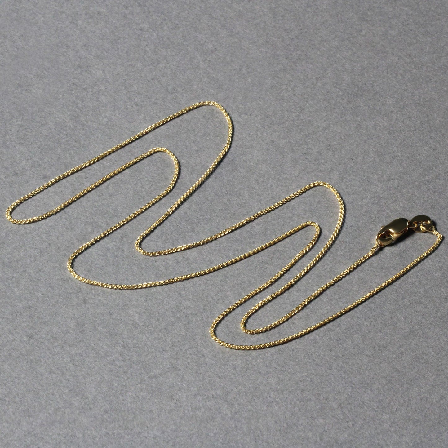 14k Yellow Gold Round Wheat Chain (0.60 mm)