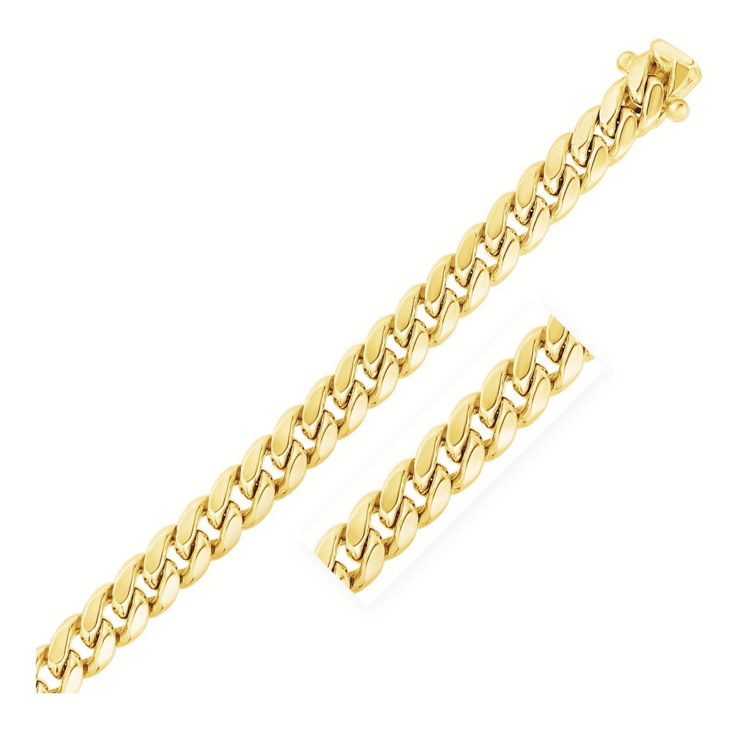 10k Yellow Gold Semi Solid Miami Cuban Chain (10.70 mm)