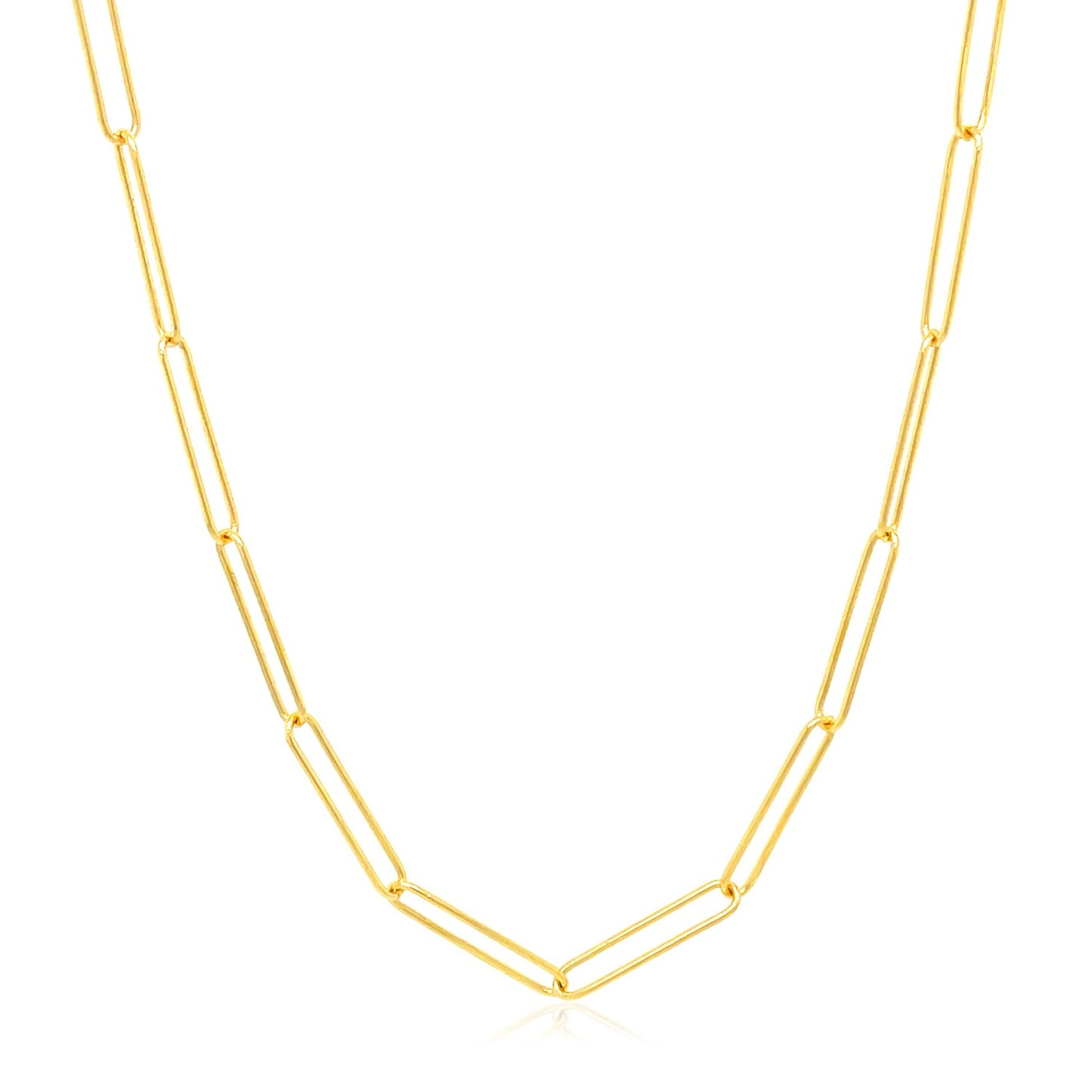 14k Yellow Gold Wire Paperclip Chain (2.7 mm)