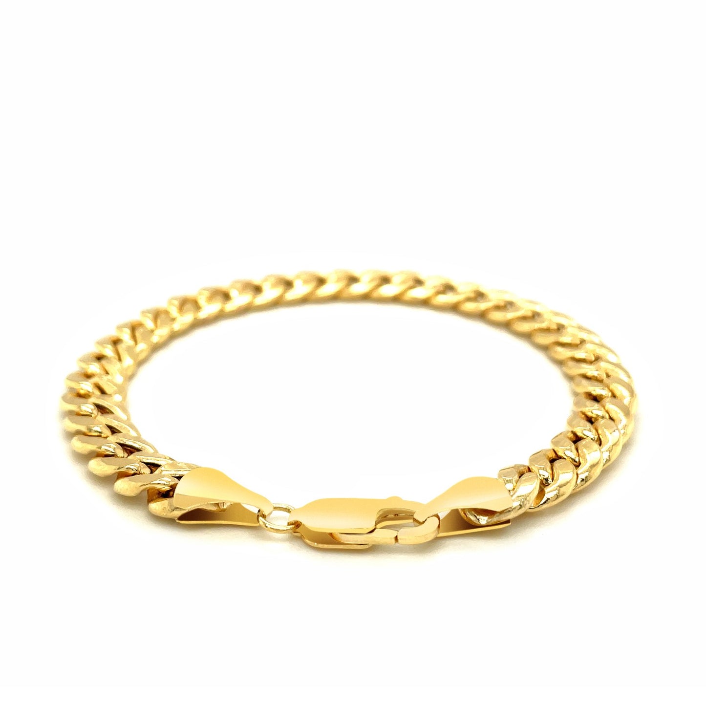 14k Yellow Gold Miami Cuban Semi Solid Bracelet (8.00 mm)