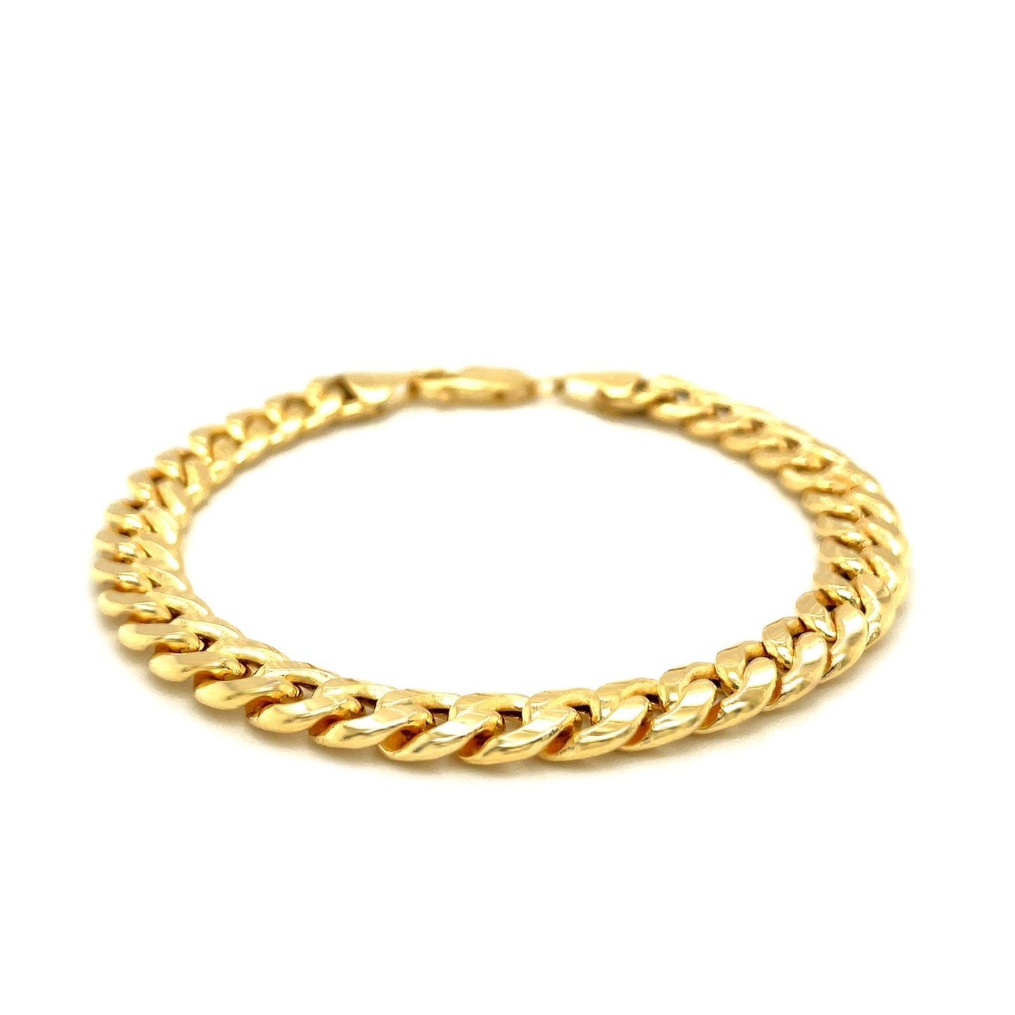 14k Yellow Gold Miami Cuban Semi Solid Bracelet (8.00 mm)