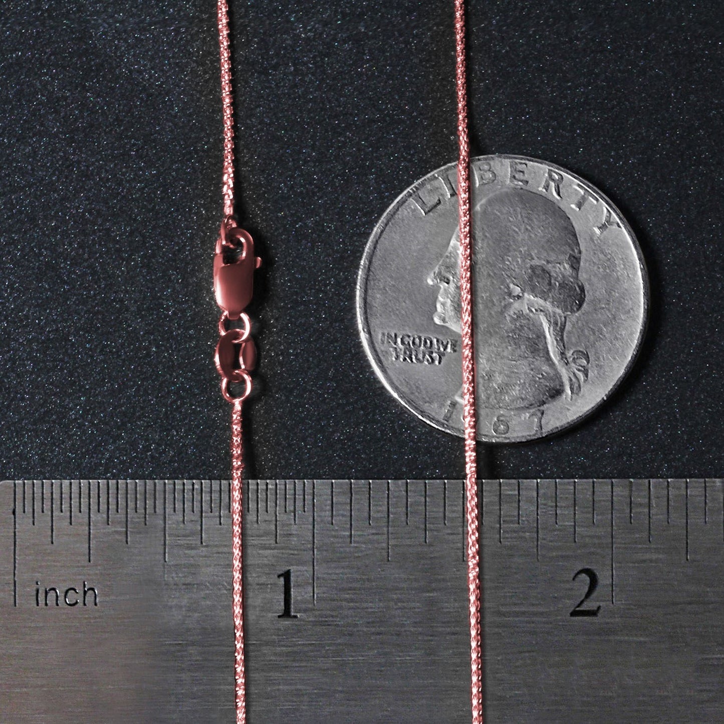 14k Rose Gold Round Wheat Chain (0.80 mm)