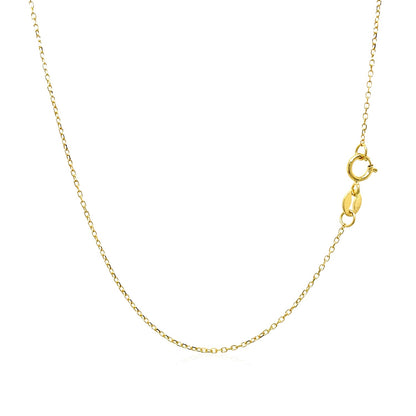 14k Yellow Gold Diamond Cut Cable Link Chain (0.87 mm)