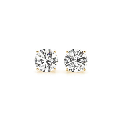 3 cttw Certified IGI Lab Grown Round Diamond Earrings 14k Yellow Gold (G/VS2)