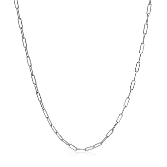 14k White Gold Adjustable Paperclip Chain (1.50 mm)