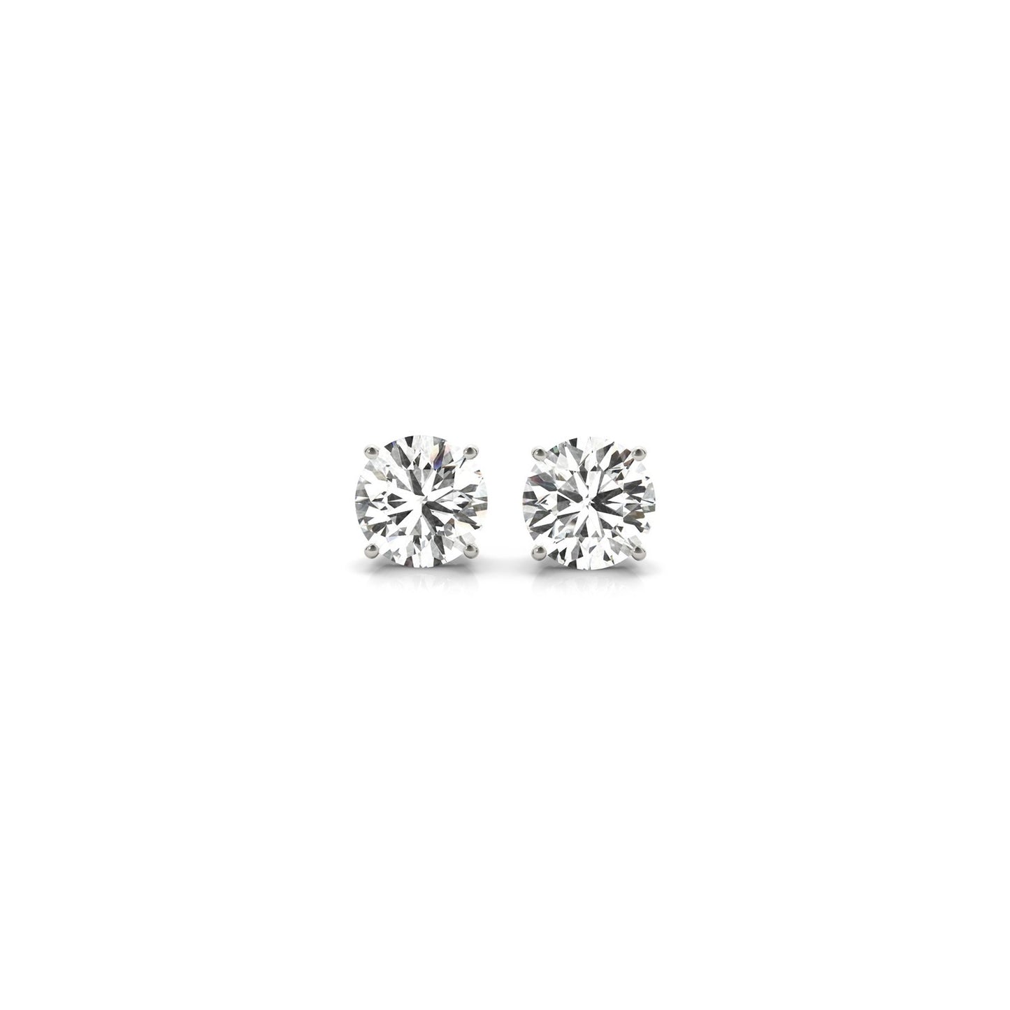 1 cttw Certified IGI Lab Grown Round Diamond Stud Earrings 14k White Gold(G/VS2)