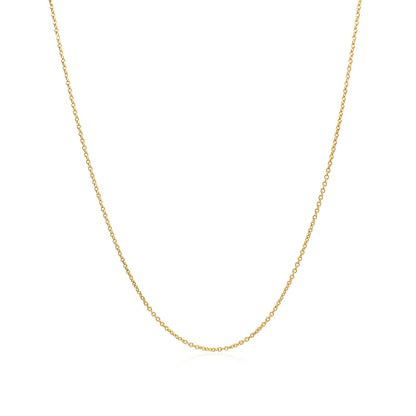 14k Yellow Gold Oval Cable Link Chain (0.85 mm)