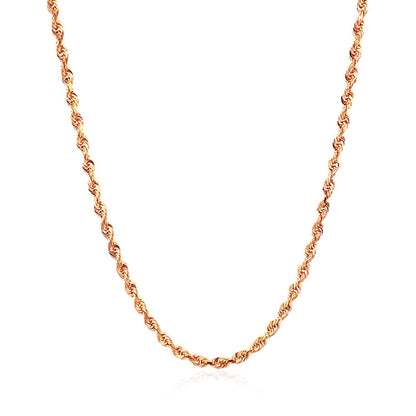 14k Rose Gold Solid Diamond Cut Rope Chain (2.30 mm)