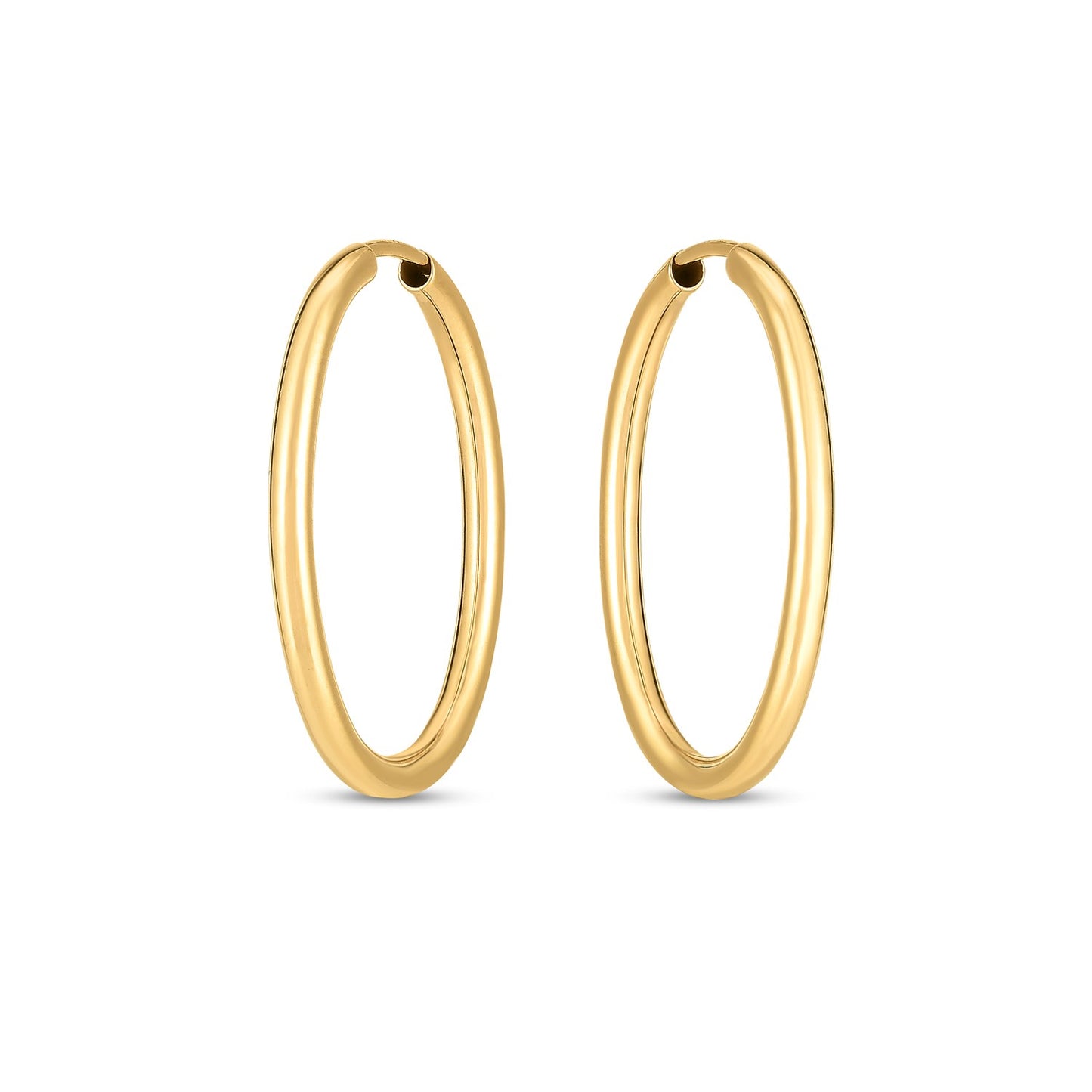 14k Yellow Gold Endless Oval Hoop Earrings(2x25mm)