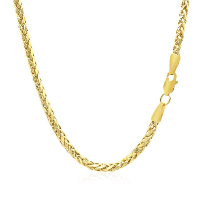 14k Yellow Gold Lite Diamond Cut Round Franco Chain (2.70 mm)