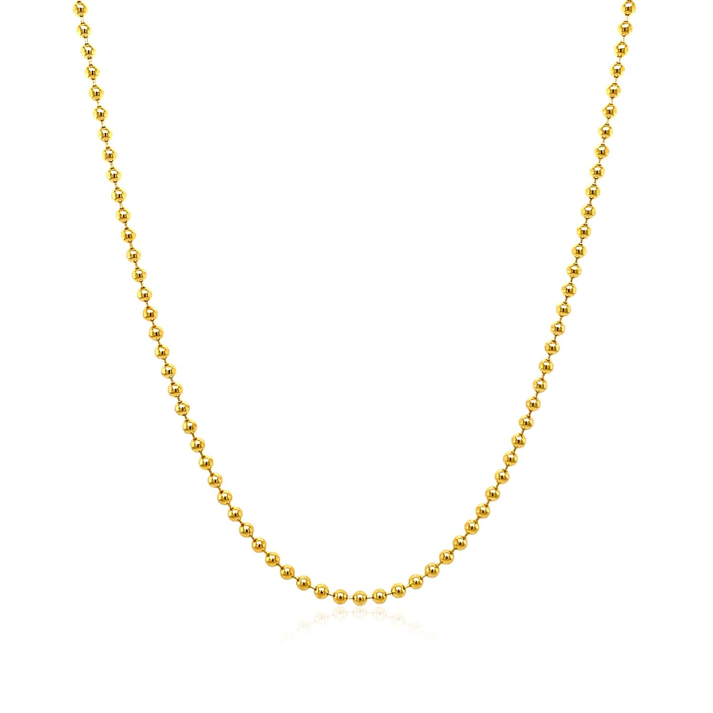 14k Yellow Gold Bead Chain 1.5mm (1.50 mm)