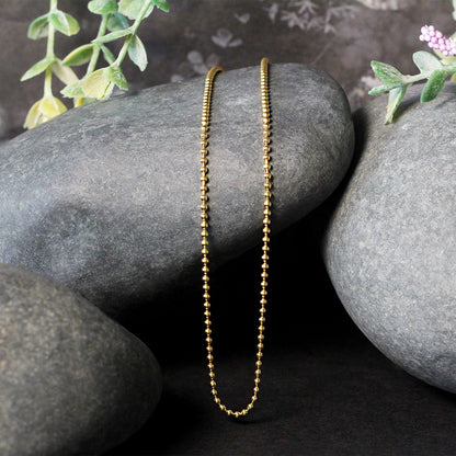 14k Yellow Gold Bead Chain 1.5mm (1.50 mm)