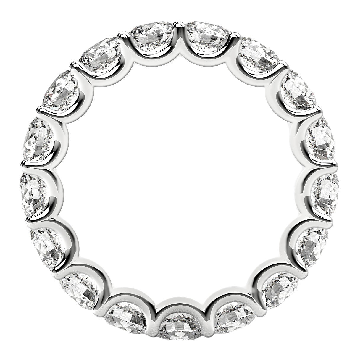 Round Cut Lab Grown Diamond Eternity Ring in 14k White Gold (3 cttw FG/VS2)