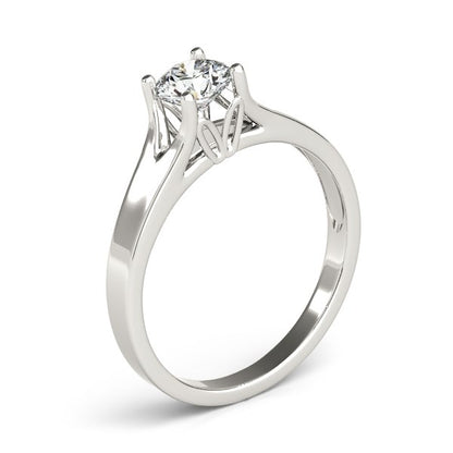 14k White Gold Prong Set Style Solitaire Diamond Engagement Ring (1/2 cttw)