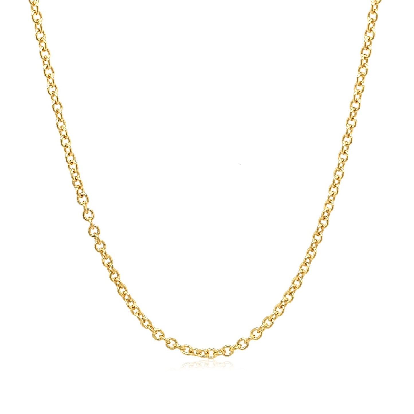 14k Yellow Gold Round Cable Link Chain (1.9 mm)