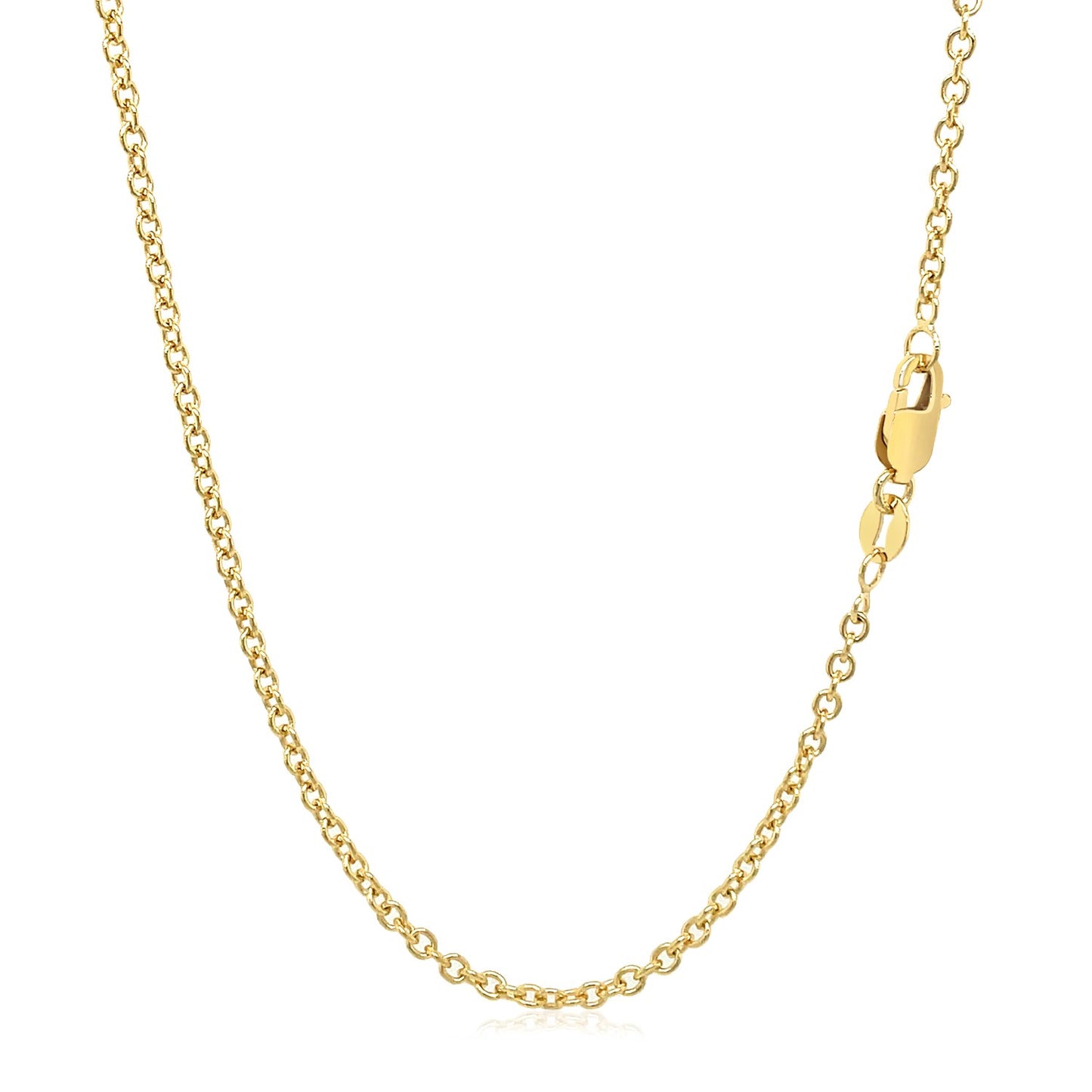 14k Yellow Gold Round Cable Link Chain (1.9 mm)