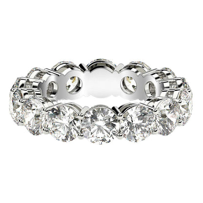 Round Cut Lab Grown Diamond Eternity Ring in 14k White Gold (6 cttw FG/VS2)