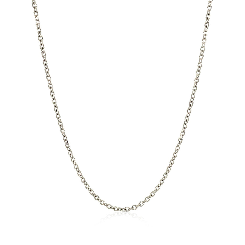 18k White Gold Diamond Cut Cable Link Chain (1.40 mm)