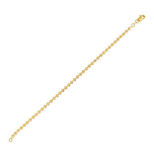 Moon Cut Bead Chain Bracelet in 14k Yellow Gold  (3.00 mm)