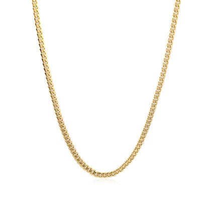 10k Yellow Gold Classic Solid Miami Cuban Chain (3.20 mm)