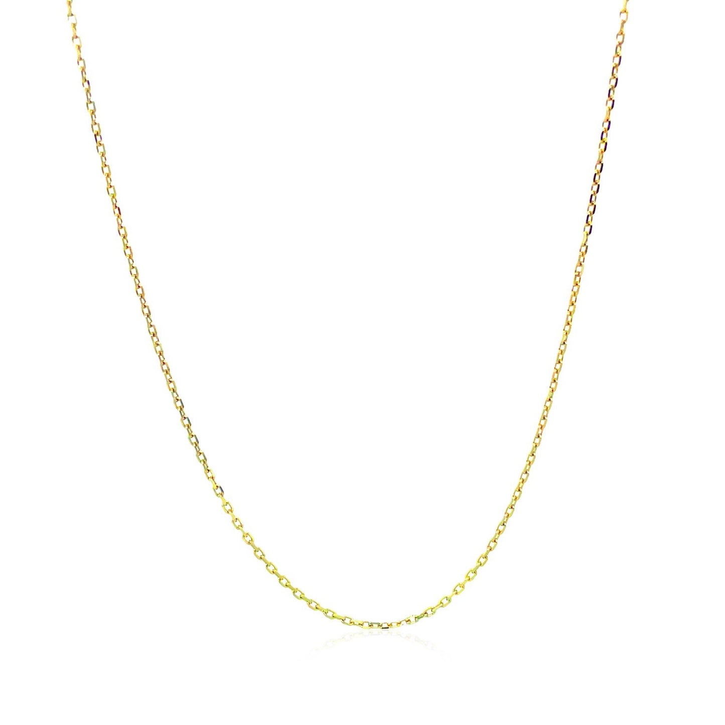 10k Yellow Gold Diamond Cut Cable Link Chain (0.87 mm)