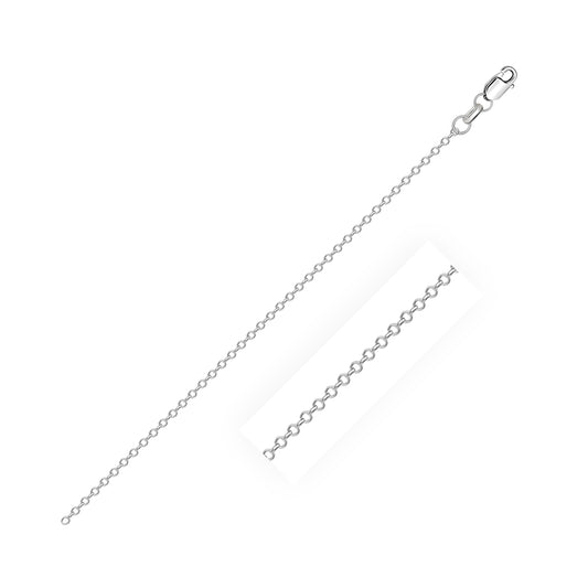 18k White Gold Diamond Cut Cable Link Chain (0.75 mm)