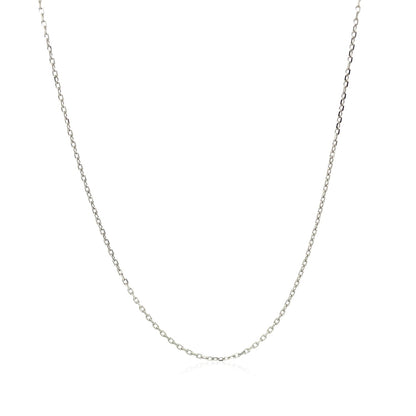 18k White Gold Diamond Cut Cable Link Chain (0.75 mm)