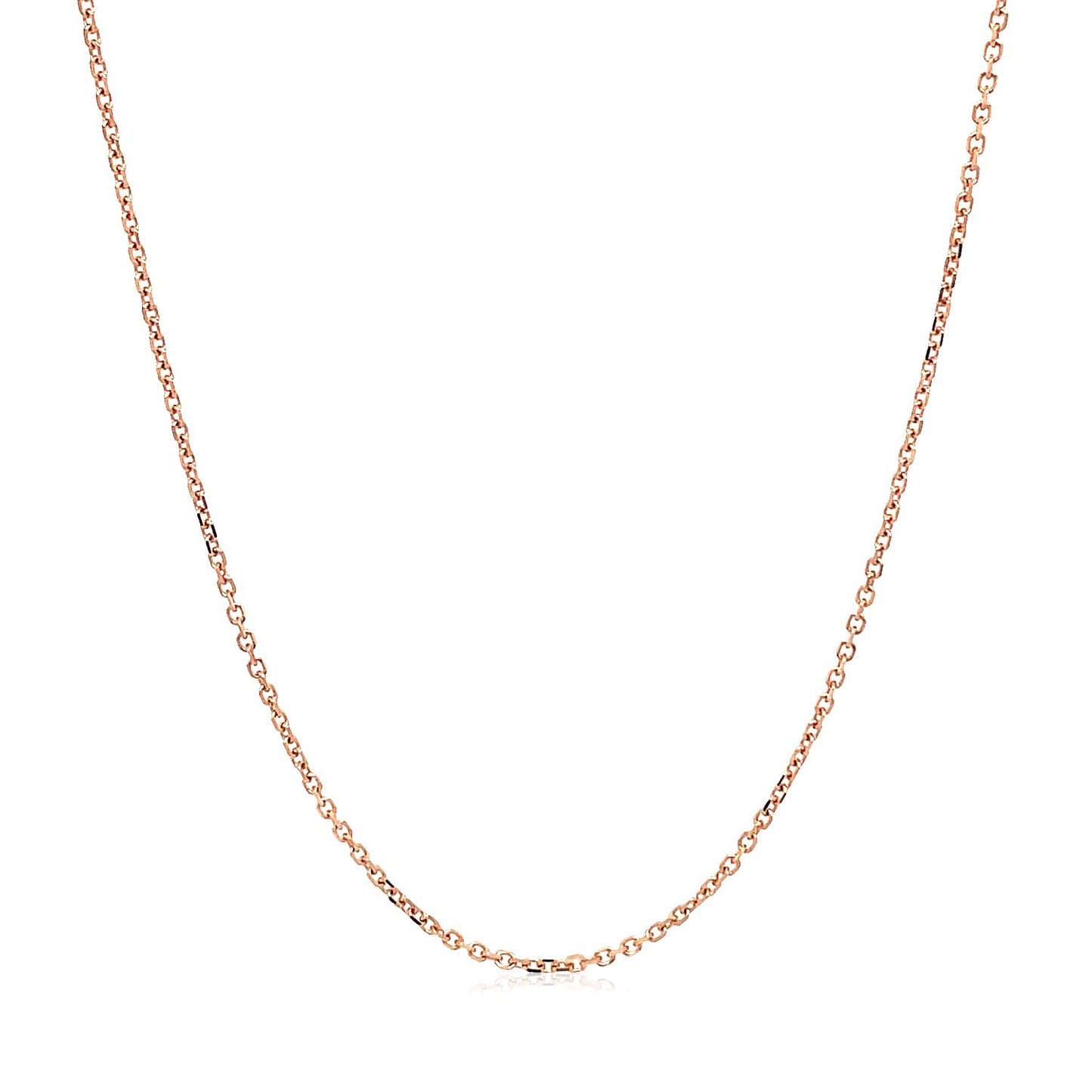 18k Rose Gold Diamond Cut Cable Link Chain (1.10 mm)