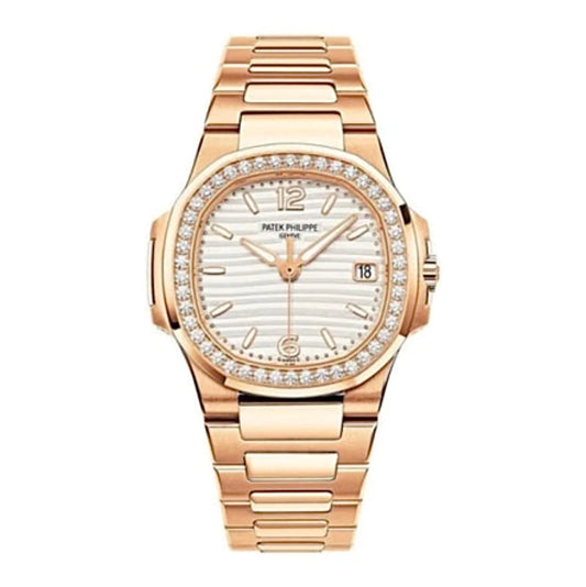 Patek Philippe Nautilus 18k Rose Gold with Silvery Opaline dial Watch