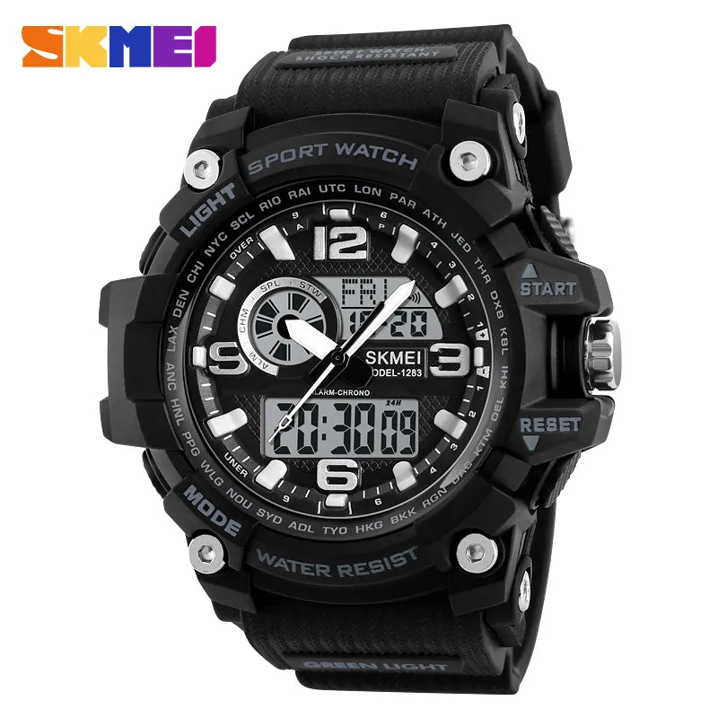 SKMEI New S Shock Men Sports Watches Big Dial Quartz Digital Watch for Men Luxury Brand LED Military Waterproof Men Wristwatches