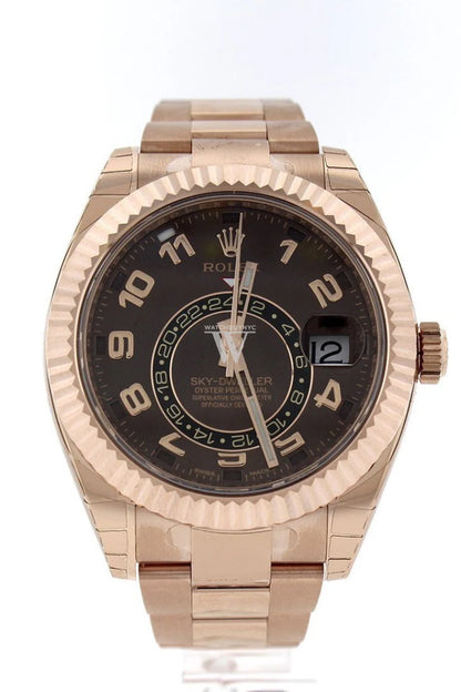 Rolex Sky-Dweller 42mm Chocolate Roman Dial, 18K Rose Gold Oyster Bracelet Men's Watch