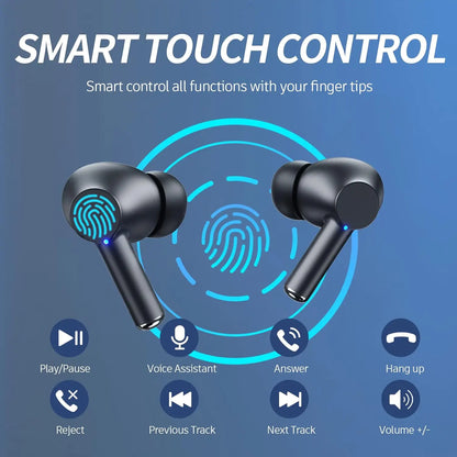 Wireless Earphone Bluetooth 5.3 Headphone 60H Playback LED Power Display