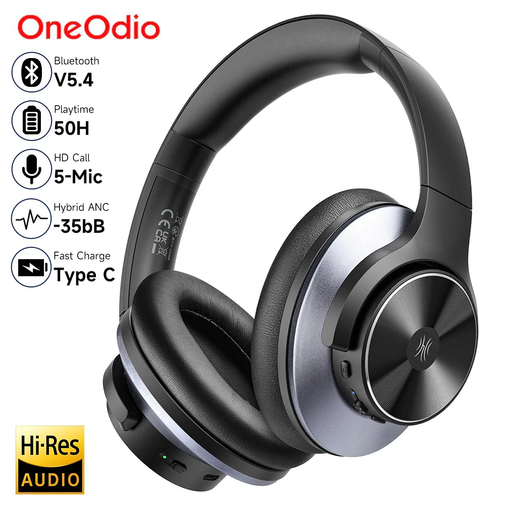 Oneodio A10 Bluetooth 5.4 Headphones Hybrid Active Noise Cancelling