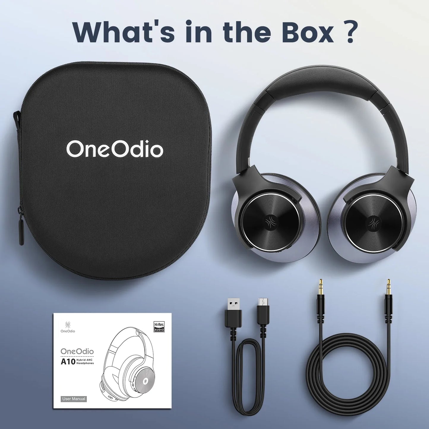 Oneodio A10 Bluetooth 5.4 Headphones Hybrid Active Noise Cancelling