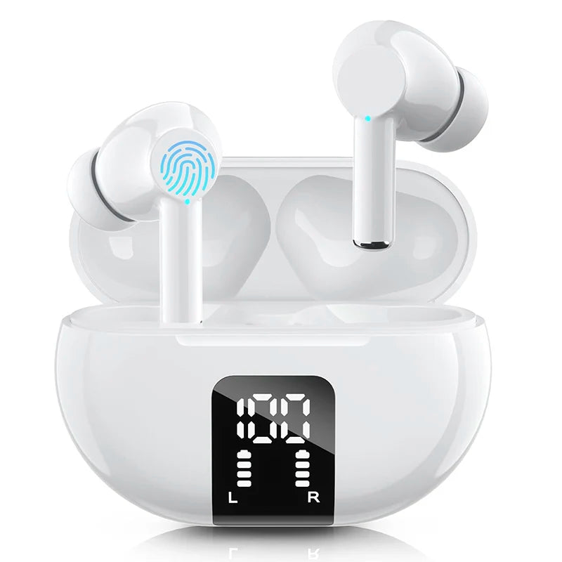 Wireless Earphone Bluetooth 5.3 Headphone 60H Playback LED Power Display