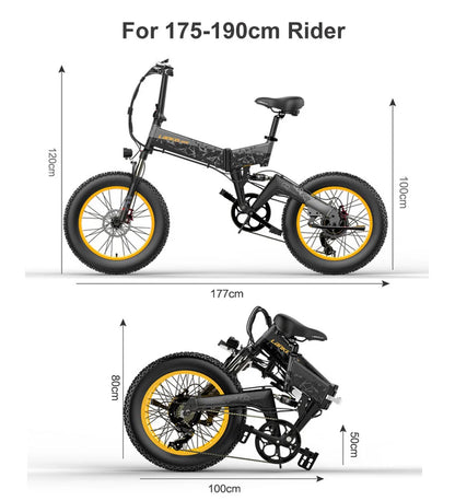 X3000plus 20 Inch Folding Electric Snow Bike