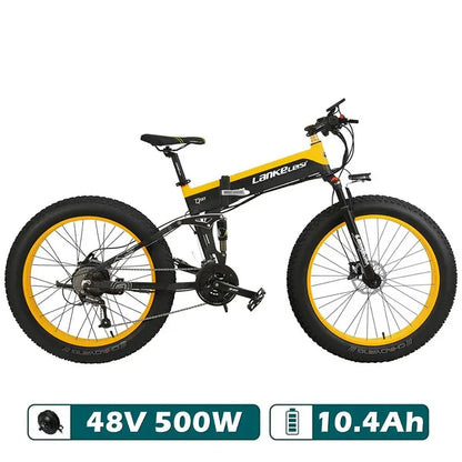 T750Plus Snow Bike 1000W Folding Electric Sand Bike, 48V High Performance