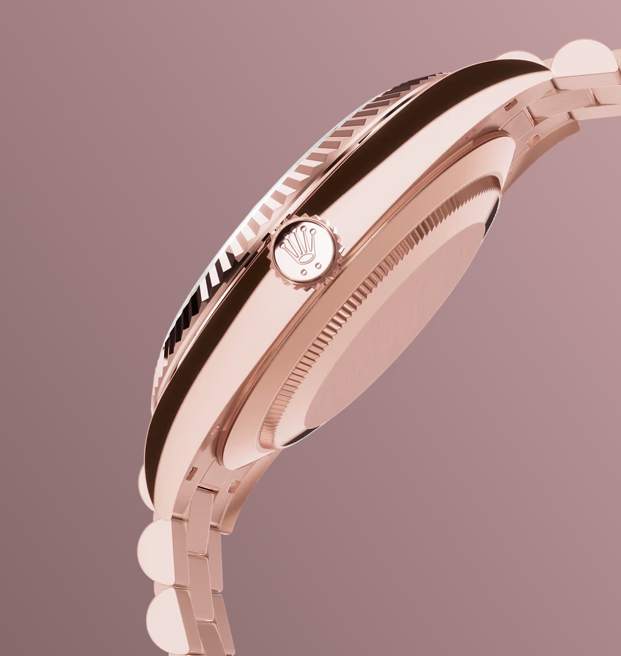 Rolex Day-Date 40 Presidential Sundust Baguette Diamond Dial 18K Everose Gold Automatic Men's Watch
