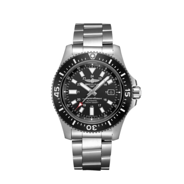 Breitling Superocean 44 Special, Stainless Steel, Black dial, front 