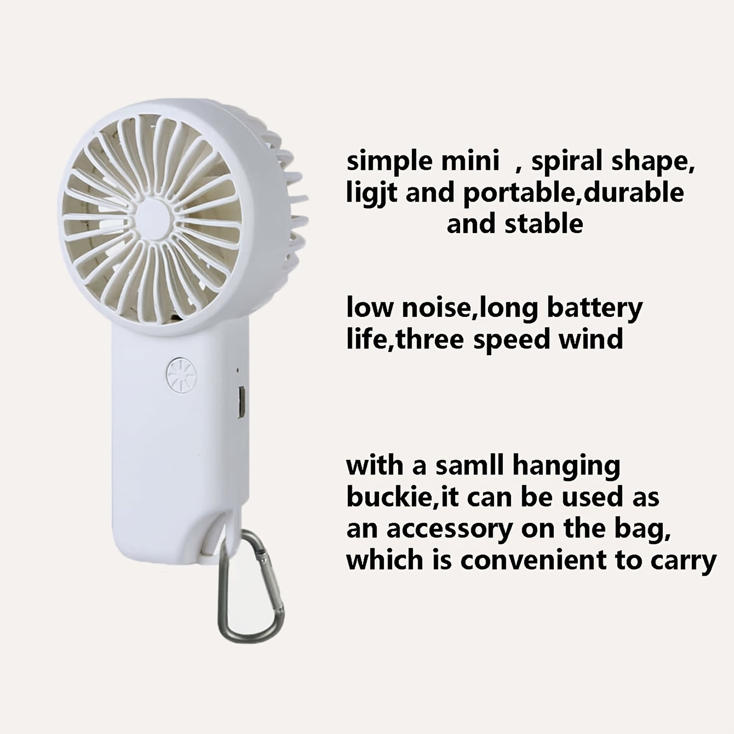 mini portable fan with usb charging, features