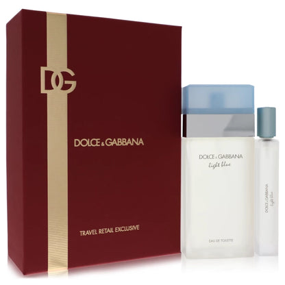 Dolce & Gabbana Light Blue Perfume 3.4 oz Eau De Toilette Spray + .33 oz EDT Spray Travel Exclusive