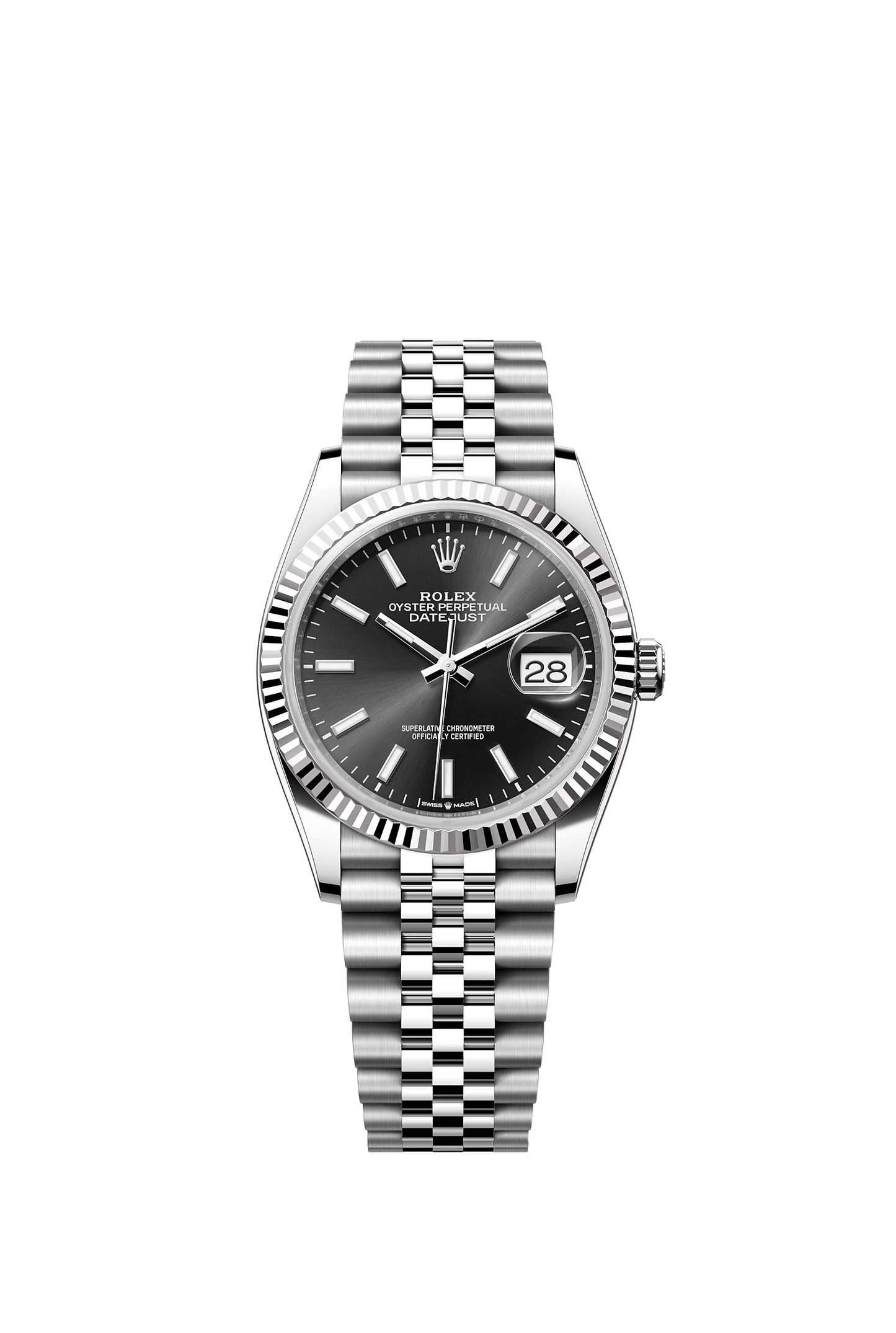 Rolex Datejust 36mm  Black Stick Dial, Stainless Steel Jubilee Bracelet Watch