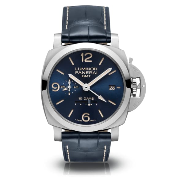 Panerai Luminor GMT 10 Days - 44mm, AISI 316L brushed steel case, Blue dial, Watch