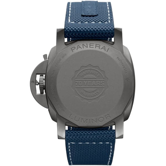 Panerai Luminor Marina - 44mm, brushed titanium case, Blue sun-brushed dial, Watch