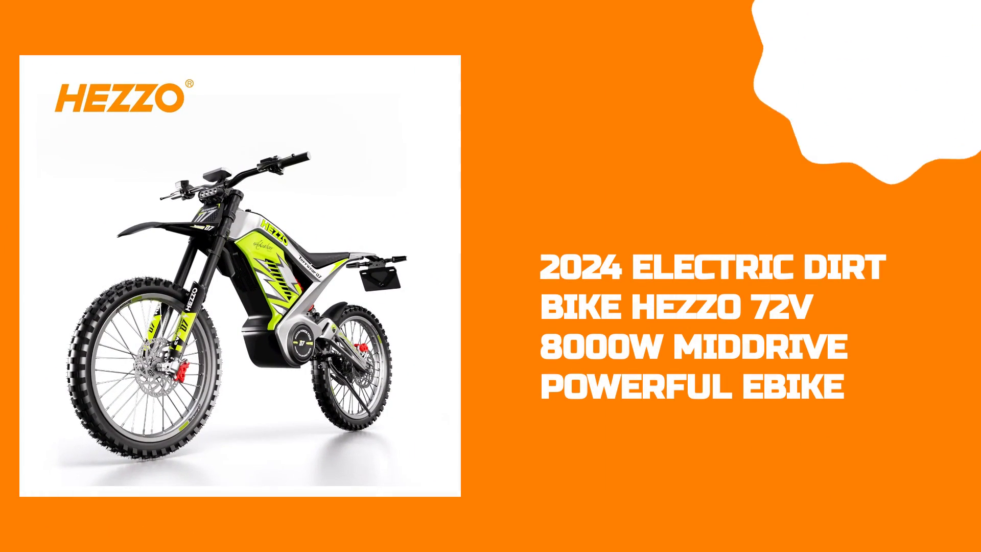 2024 Electric Dirt Bike HEZZO 72v 8000W Middrive Powerful Ebike by@Outfy